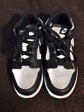 Nike Dunk Low Panda Black White Kids Sneakers Size 2Y PS CW1588-100